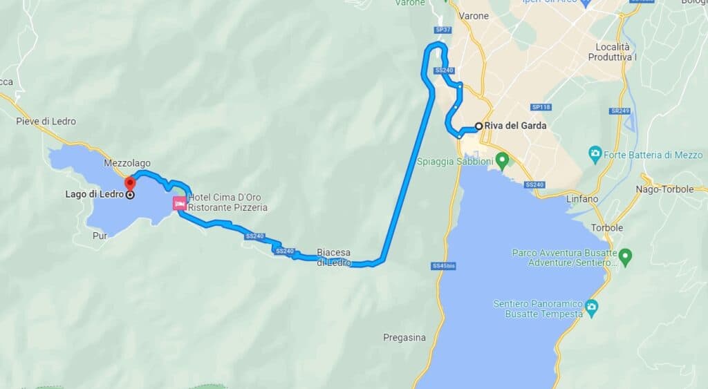 Dojazd do Lago di Ledro z Riva del Garda